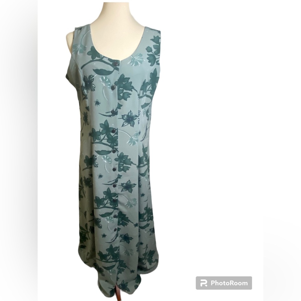 Vintage 90s Floral Button Up Maxi Dress